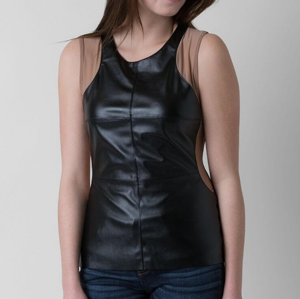 NWT Buckle Fate Faux Leather Top